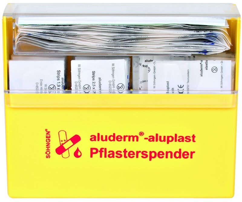 Pflasterspender gelb, Plaster in fünf Größen Erste-Hilfe-Kasten - Söhngen