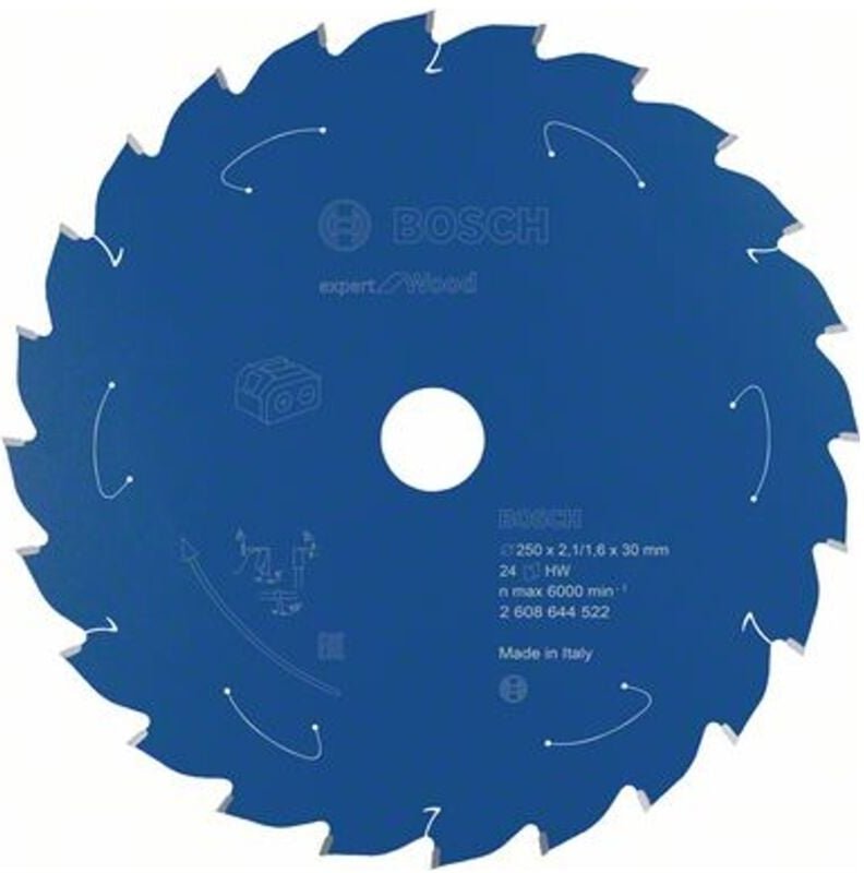 Kreissägeblatt Expert for Wood 250x30x2.1/1.6x24T - Für Akkusägen - Bosch