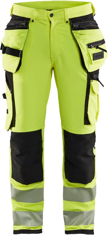 Hochsichtbarer Arbeitshose Artisan Stretch 4D 1997 - Neon Gelb/Schwarz XS - DE(38) - SE(C44) - Lang