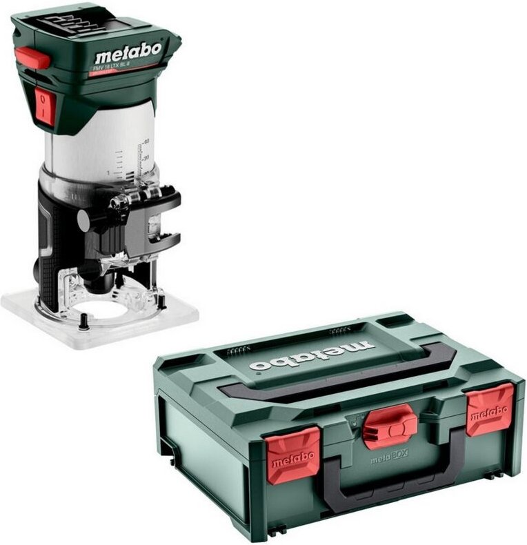 Metabo - Akku-Kantenfräse fmv 18 ltx bl 8, ohne Akku und Ladegerät in x 145L