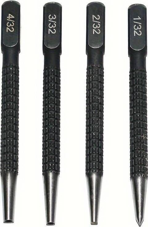 Rutschfester Körner-Satz, 3/32-Zoll-Körner aus Kohlenstoffstahl, zum Bohren von legiertem Stahl, Metallen und Holz.