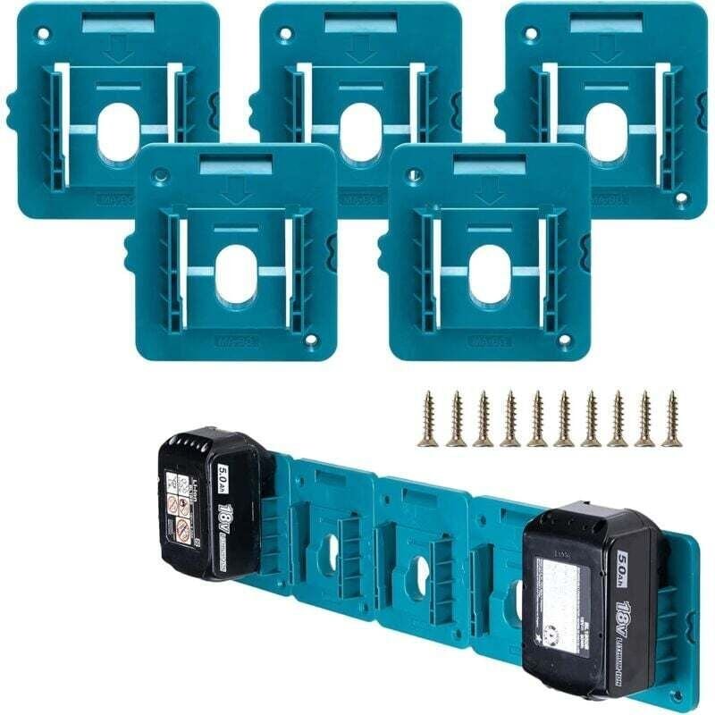 Set mit 5 Batteriehaltern für Makita 18V-Akkus, Wandmontage geeignet für BL1860 BL1850 BL1840 BL1830 (mit 10 Schrauben, ...