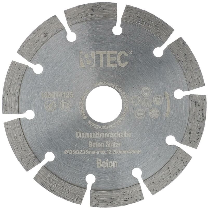 Diamanttrennscheibe Beton Sinter Ø 125 mm Bohrung 22,22 mm