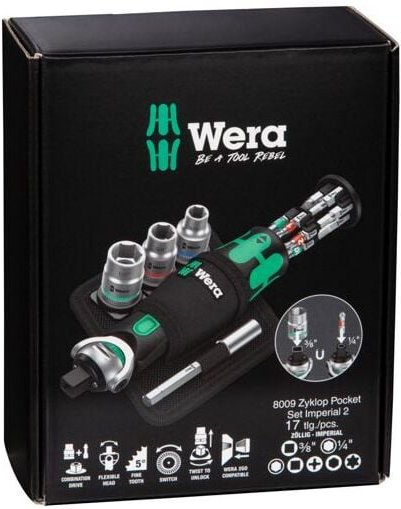 Wera 05004283001 Schraubenschlüssel de Ratsche 18 Stück Schwarz, Grün