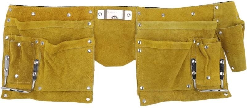 Lbrauner Werkzeuggürtel, robuster Leder-Werkzeuggürtel, Arbeitsschürze, Schnellverschluss-Schnalle, verstellbarer Gürtel...