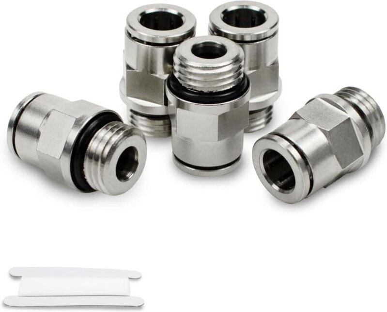 Stück 8 mm Außendurchmesser Rohr x 1/4 Zoll BSP Außengewinde mit O-Ring, vernickeltes Messing, gerade Push-Lock-Pneumati...