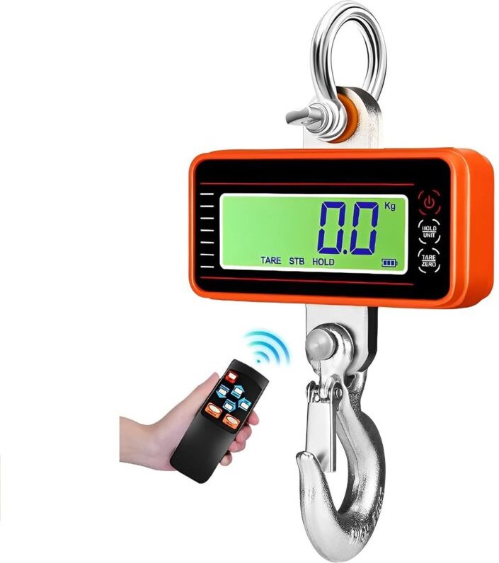 Elektronische Wägezelle 1500 kg/3306 lbs, LCD-Dynamometer, Industriekranwaage mit Fernbedienung, ferngesteuerter Kran fü...