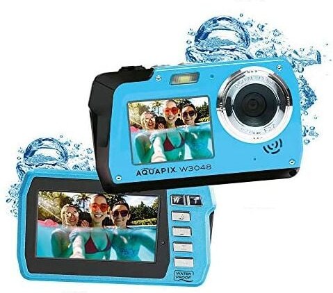 Easypix - W3048 Edge Iceblue - Unterwasserkamera, 48MP Dual Display