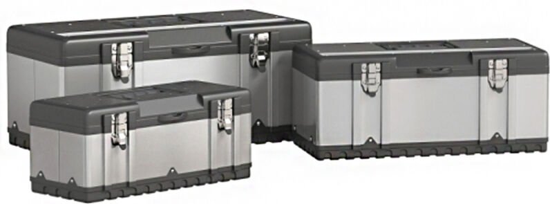 Werkzeugkoffer 3er Set leer Werkzeugkasten Werkzeugkiste mit abnehmbarem Tablett, Griffe, Verschlüsse, Werkzeugbox aus E...