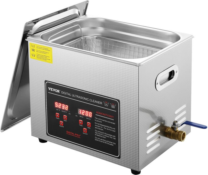 Vevor Ultraschallreiniger Ultraschall Edelstahl-Reinigungsgerät 351 w, 10 l Ultraschallreinigungsgerät mit Digitaler Anz...
