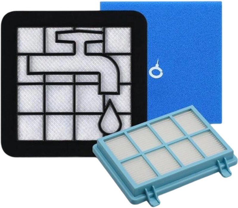 Wiederverwendbares Filterschaum-Set für Staubsauger für Philips Power Pro Compact FC9331/09, FC9332/09, FC8010/01, FC801...