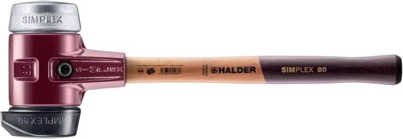 Simplex Schonhammer ø 80 mm Gummi / Weichmetall mit Standfuß und Termpergussgehäuse - Halder