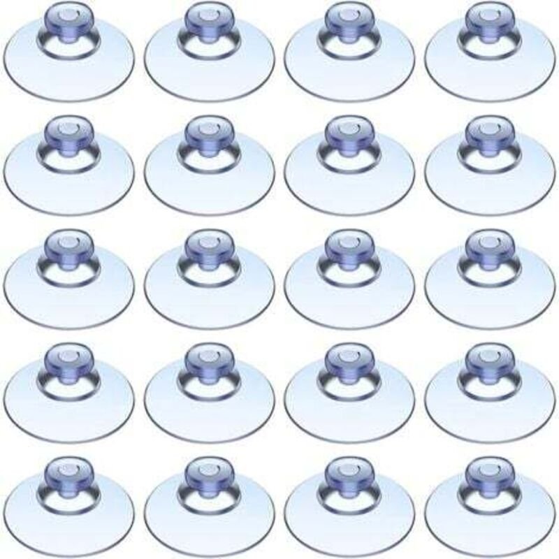 20 Kunststoff-Saugnäpfe, transparente Saugnäpfe ohne Haken, Pilzkopf-Saugnäpfe für den Außenbereich, Küche, Bad, Fenster...