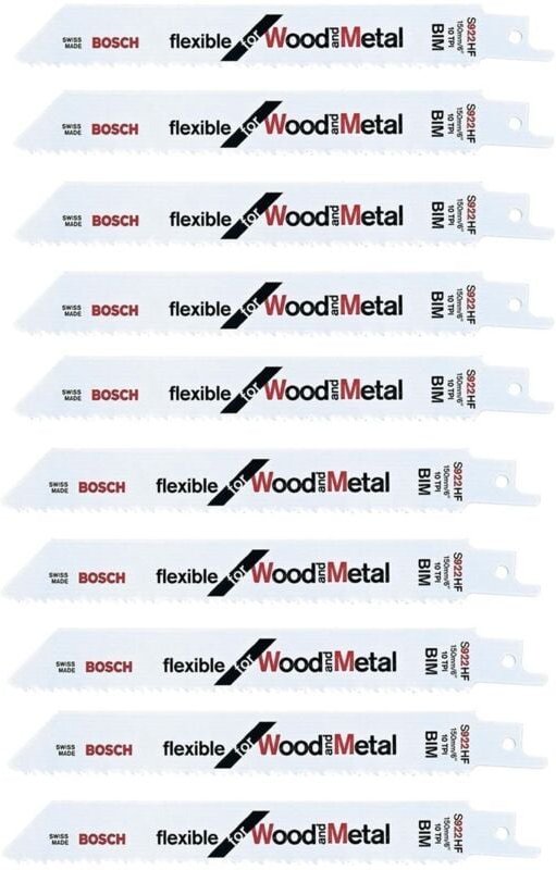 Bosch 10x Säbelsägeblatt S 922 HF Flexible for Wood and Metal