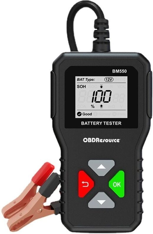 BM550 AUTO-Batterietester 6 V 12 V 24 V, 100–2000 CCA 2–200 Ah Kfz-Lichtmaschinentester Digitaler Batterieanalysator für