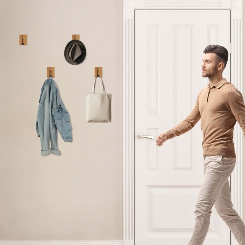 Klappbares wandhaken set bambus platzsparendes design