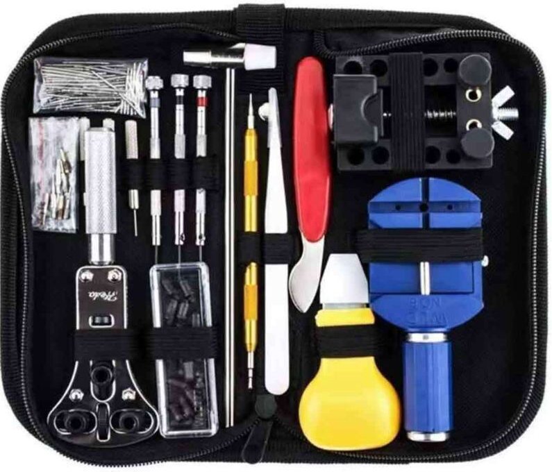 147-teiliges professionelles Uhrmacher-Werkzeugset, Reparaturwerkzeug zum Entfernen und Öffnen von Uhrenarmbändern