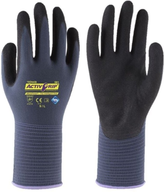 Gants ACTIVGRIP ADVANCE bleu-gris - TOWA - AG581 T7
