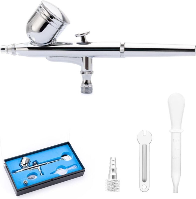Airbrush-Set mit 0,3-mm-Düse. Ideal zum Dekorieren von Torten, Tätowieren, Nageldesign und Modellbau.