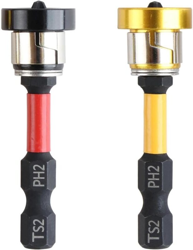 Set mit 2 magnetischen 1/4"-PH2-Bits für Placo – Positionierschraubendreher-Bit für Gips und Trockenbau – 50 mm