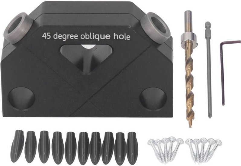 Holzbearbeitungshilfen, Eckverbindungswerkzeug-Positionierer, Winkelbohrwerkzeug für die Holzbearbeitung, 45-Grad-Winkel...