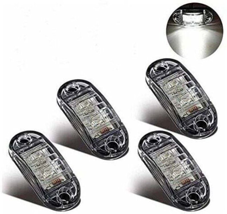 Feux de Gabarit Latéraux Feux De Dégagement led pour 12V 24V Universel Remorque Camion Lorry Caravan Bus (4pcs Blanc)