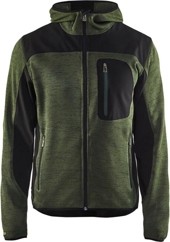 Blaklader - Strickjacke mit Kapuze t.xs - armee grün/schwarz - 493021174699-XS