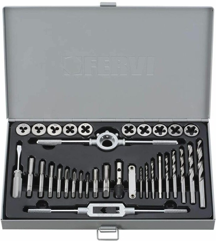 Fervi - gewindeschneid satz 34 teile gewindeschneider gewindebohrer M3-M12 M036