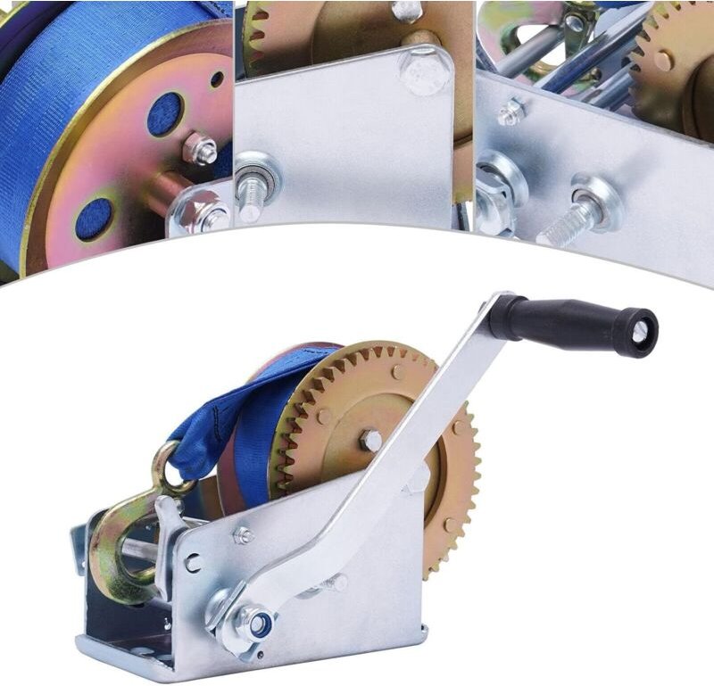 Seilwinde Handwinde Max Tragkraft 1588 Kg Handseilwinde mit 10m Gurtwinde Profi Trailer Seilwinde Bootswinde für Anhänge...