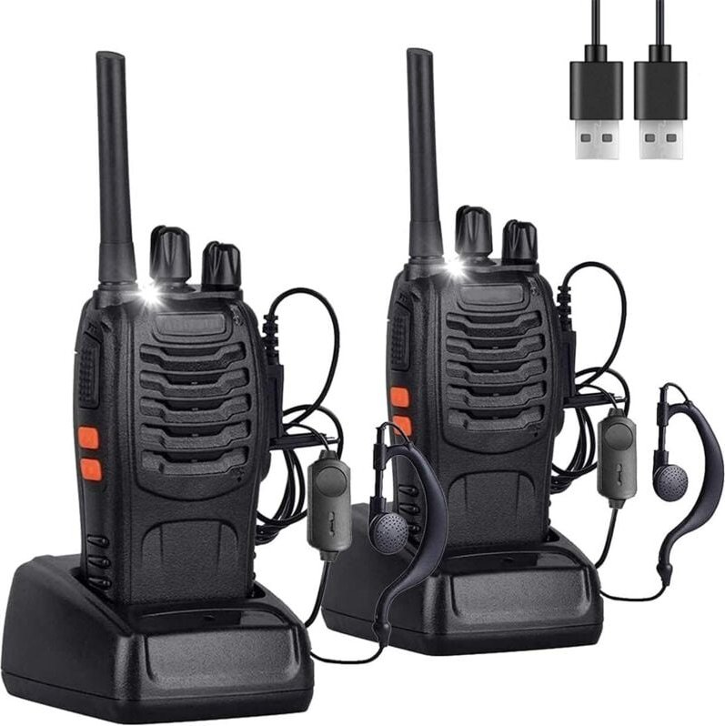 2PCS wiederaufladbare Walkie Talkie Long Range 16CH Walkie Talkies Professionelle pmr Radios Reichweite 1-3 km, für Fiel...