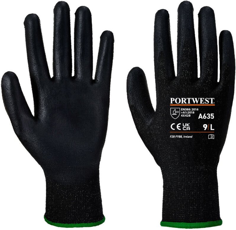 Eco Coupure B schwarze Handschuhe L - Größe 9