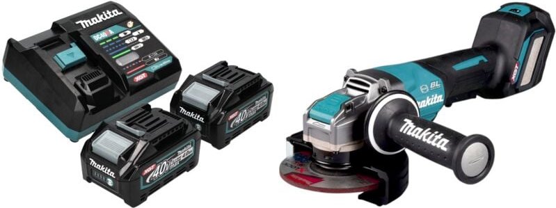 Makita GA 044 GM201 Akku Winkelschleifer 40 V max. 125 mm X-LOCK Brushless + 2x Akku 4,0 Ah + Ladegerät