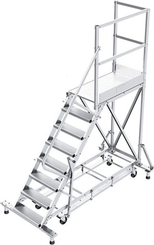 Mobile Plattform mit Geländer rechts und hinten - Maximale Arbeitshöhe 3.60m - PTF108D-KRE