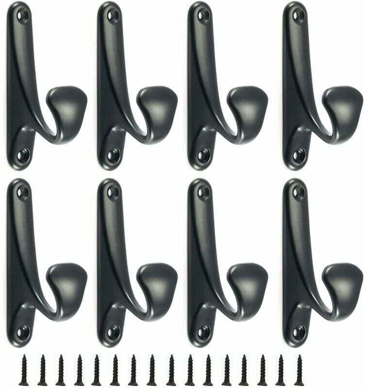 Thumbnail - FOREHILL 8-teiliges Set Metall-Kleiderhaken, Wandhaken mit Befestigungsschrauben, einfache Haken für Badezimmer, Küche, ...