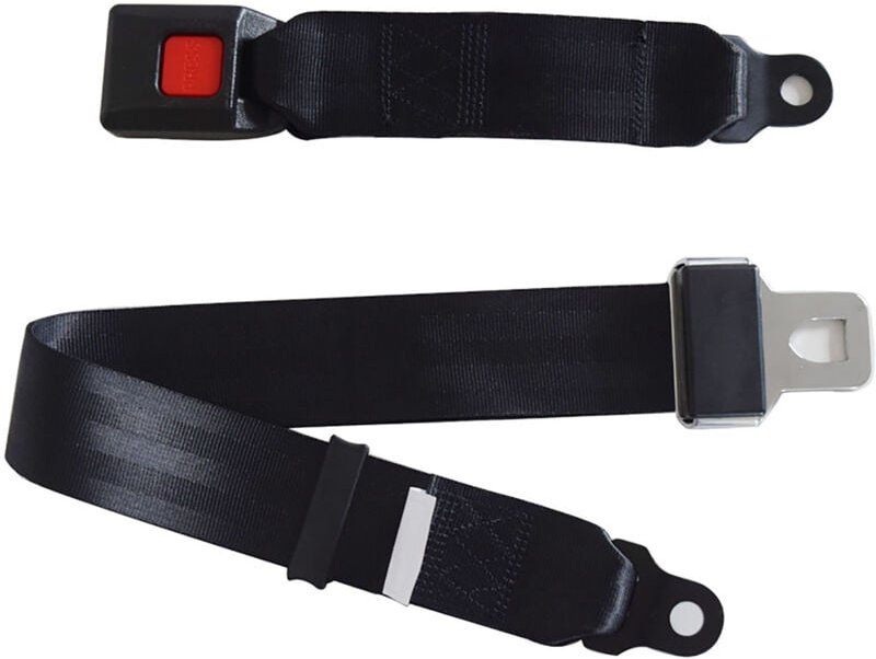 Eosnow 2pcs Sicherheitsgürtel 2 Punkt bequeme schwarze verstellbare Sitzgurtuniversal für Golfwagen Auto Schulbus