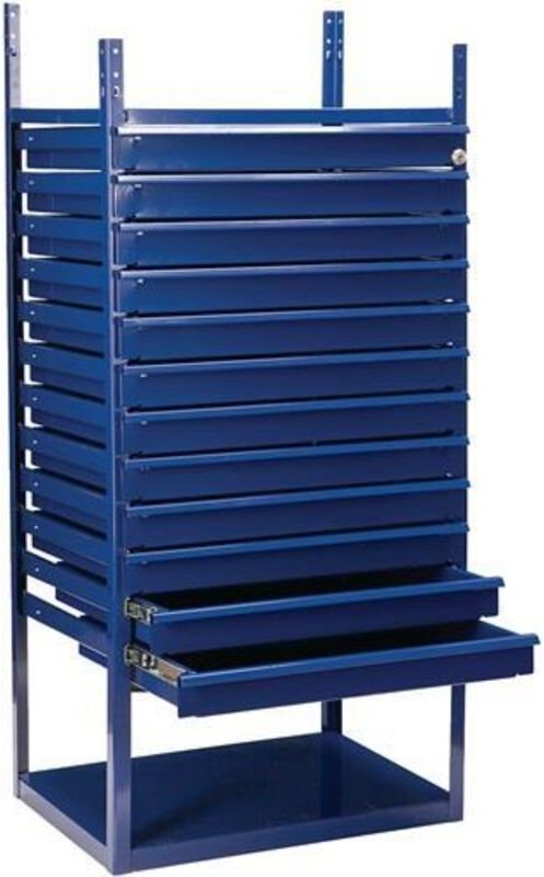 Schubladenelement LOGS 90 H1160xB540xT390mm 12 Schubl.blau RAL 5022 LOGS - LOGS 90 RAL 5022