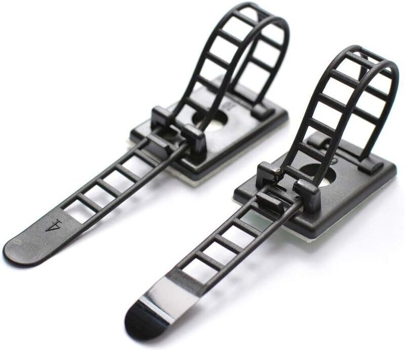 Packung mit 50 Nylon-Kabelbindern mit Kleberückseite und optionaler Schraubbefestigung – Wiederverwendbare Kabelclips – ...