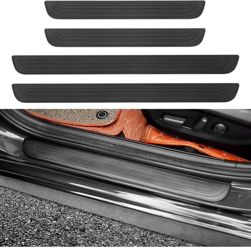 4-teiliger Einstiegsleistenschutz für Autos, universeller Einstiegsleistenschutz, weiches pvc für die vorderen/hinteren ...