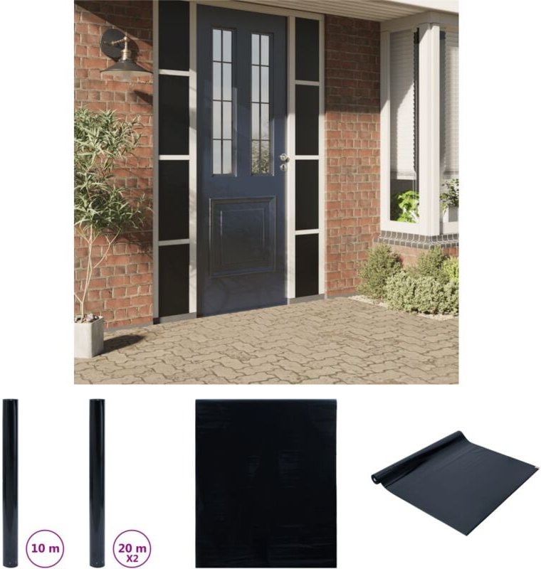 The Living Store Fensterfolien 3 Stk. Statisch Matt Schwarz PVC - Fensterfolie