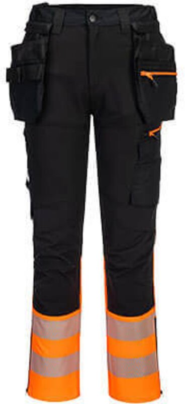 DX4 HV Klasse 1 Hose mit abnehmbaren, schwebenden Taschen Orange/Schwarz S - FR(40) - UK(32)