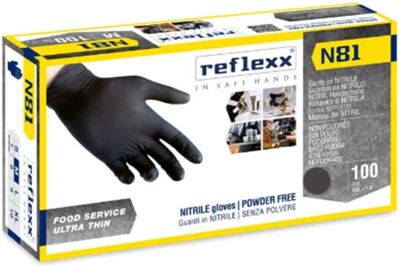 Ultradünne Nitril-Arbeitshandschuhe der Linie Reflexx N81 Food - l