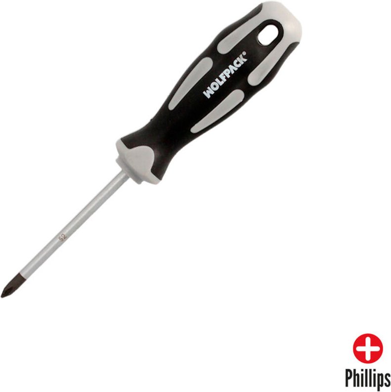 PH1-Schraubendreher S2-Stahl-TPR-Griff, ø 5,0 x 75 mm, DIN5262