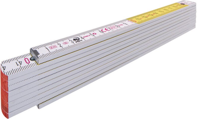 Stabila - Holz-Gliedermaßstab Type 717, 2 m, weiß/gelbe metrische Schnellablese-Skala