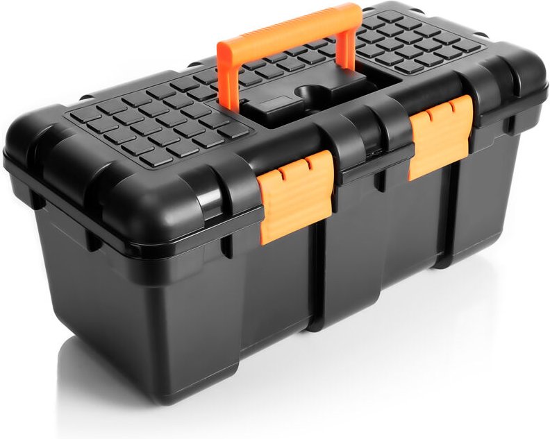 BigDean Werkzeugkoffer leer groß aus Hart-Kunststoff - 50x25x23,5cm - Werkzeugkiste mit herausnehmbarer Innenablage - To...