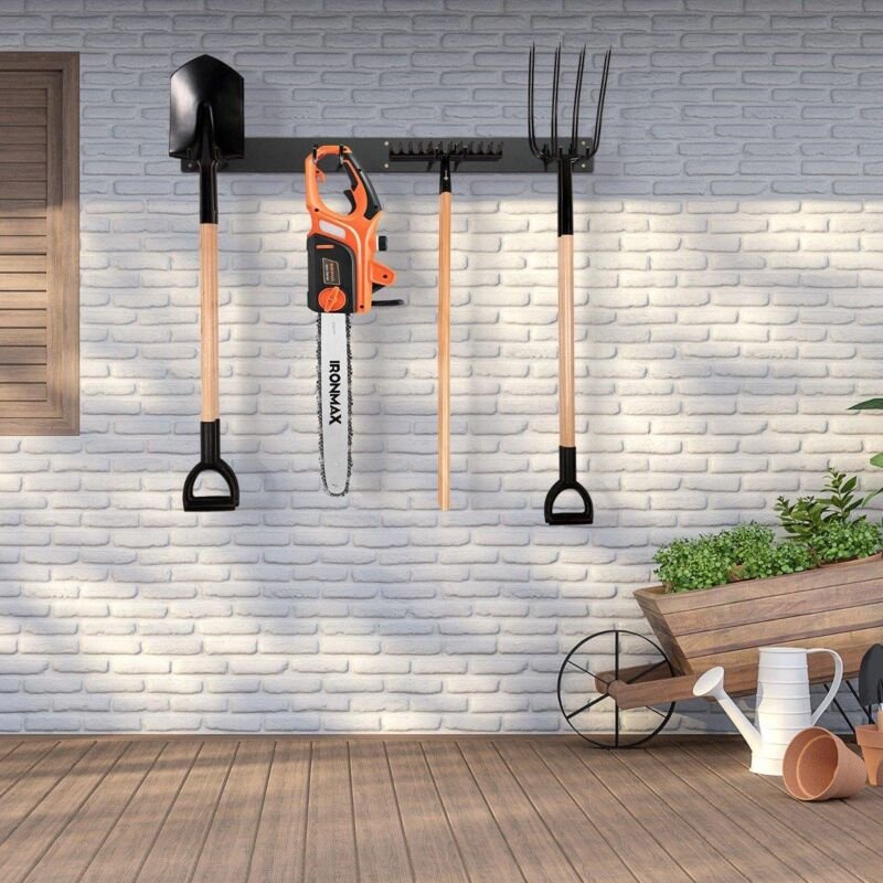 Gerätehalter Wandhalterung inkl. 4 Doppelhaken Gartengerätehalter 150 kg Belastbar