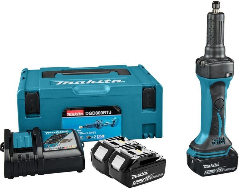 Akku-Geradschleifer lxt 18V Li-Ion (2x5,0 Ah) mit makpac Makita DGD800RTJ