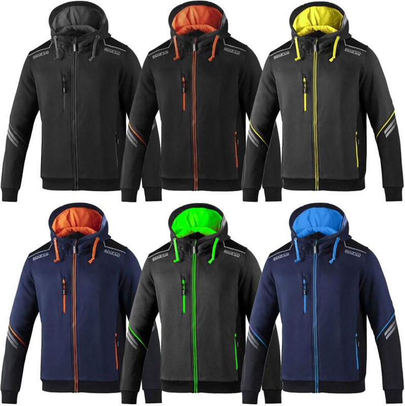 02414BMAF Arbeits-Sweatshirt Hooded Tech Full Zip Colorado Blue m - Sparco