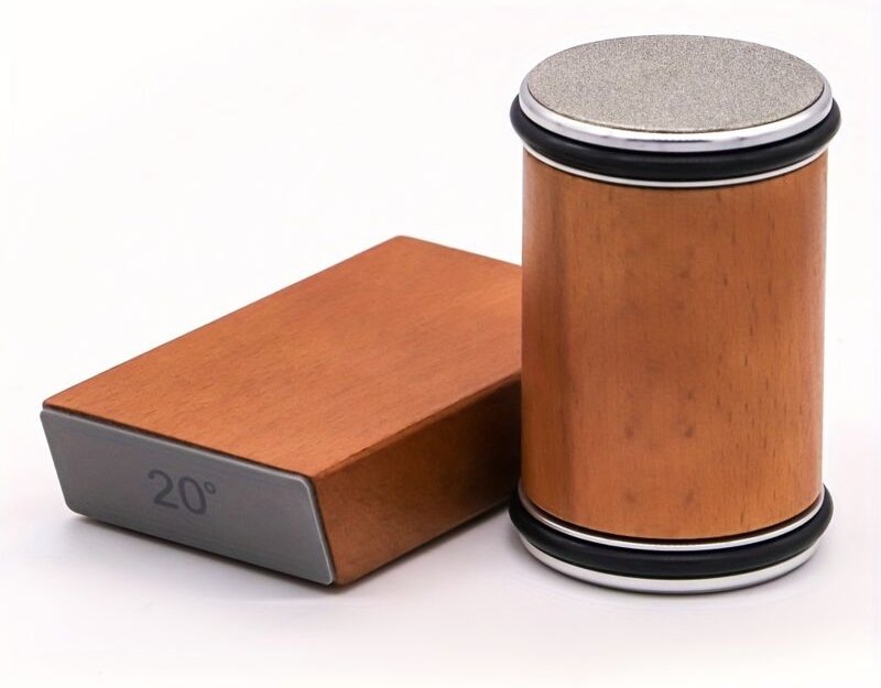 Brauner 2-Rollen-Messerschärfer, klassischer diamantbeschichteter Schleifstein aus Aluminiumlegierung