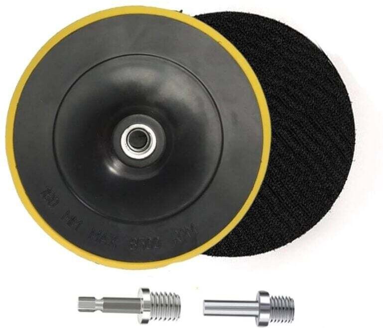 2-teiliges Schleifscheiben-Set, Schleifscheiben mit Griff für Rotationswerkzeuge zum Schleifen und Polieren – 180 mm, M1...