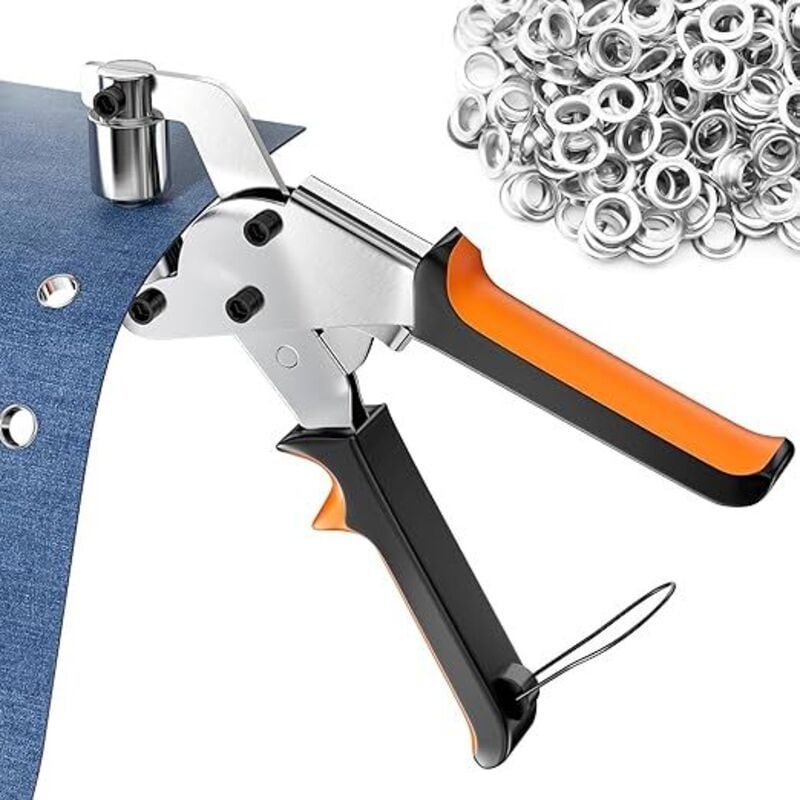 Profi Ösenzange Set (Ø 10mm) mit 500 Ösen, Planenösen Set, Magnetische Ösenpresse, Lochzangen Kit, Ösen Werkzeug Set aus...
